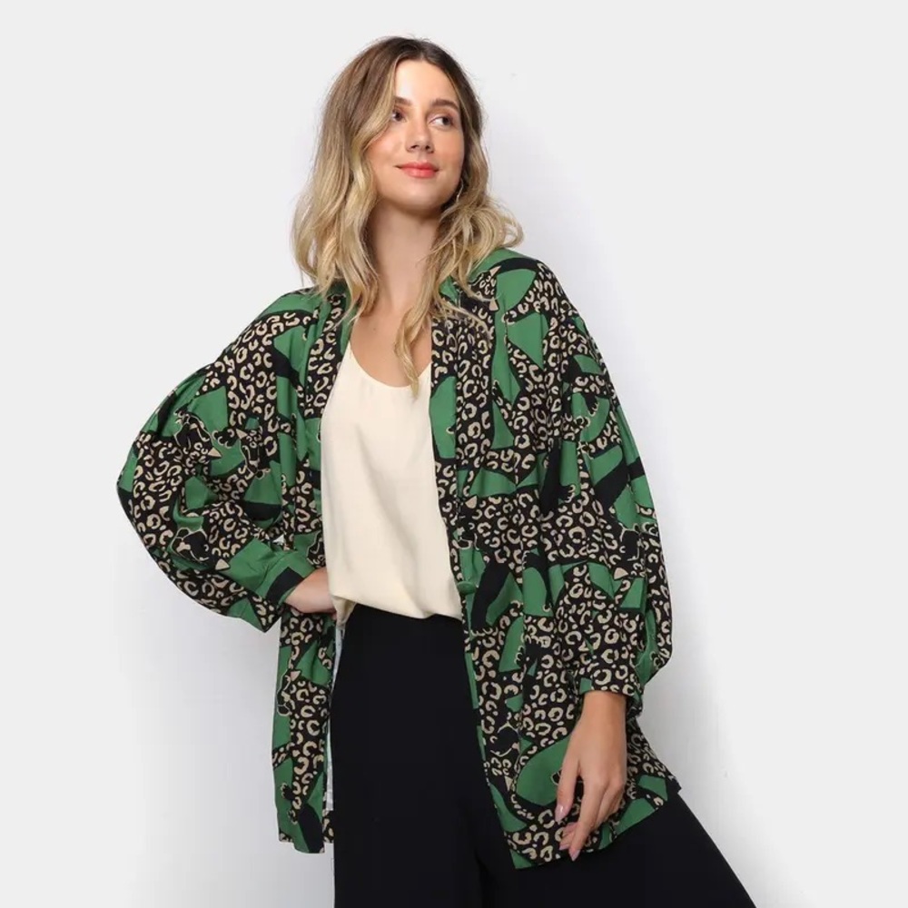 Farm Rio “Dança da Onça” - Leopard Print Oversized Blazer - Picture 3 of 8